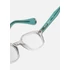 Kép 4/6 - Agora Gray Optika szemüveg – prémium acetát keret, időtlen vintage stílus, modern elegancia, kristályszürke elülső rész, átlátszó zöld szárak, Olaszországban kézzel készült