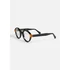 Kép 2/6 - Kolonaki Black optikai keret – kerek, fekete acetát front, barna-narancssárga laminált részletekkel. Beépített acetát orrpárnák és tartós 5 hengeres pántok. Olaszországban kézzel készült, prémium minőség.